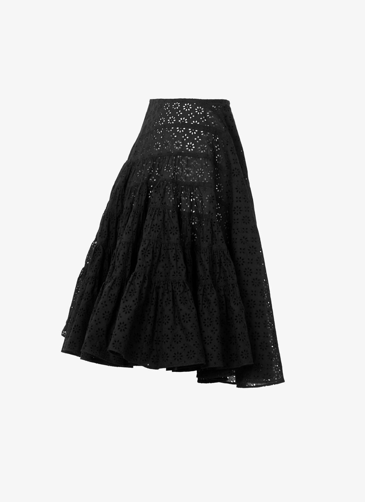 Edition 2008 Ruffle skirt in broderie anglaise ALAÏA BLACK EDITION 2008 RUFFLE SKIRT IN BRODERIE ANGLAISE